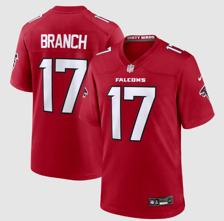 Men's Nike Zachariah Branch Atlanta Falcons #17 Red Team Game Jersey