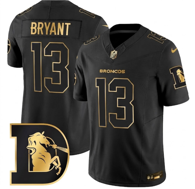 Denver Broncos #13 Pat Bryant Throwback Gold And Black Vapor Limited Stitched Jersey