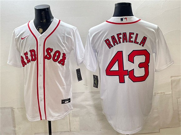 Men's Boston Red Sox #43 Ceddanne Rafaela White Cool Base Stitched Baseball Jersey