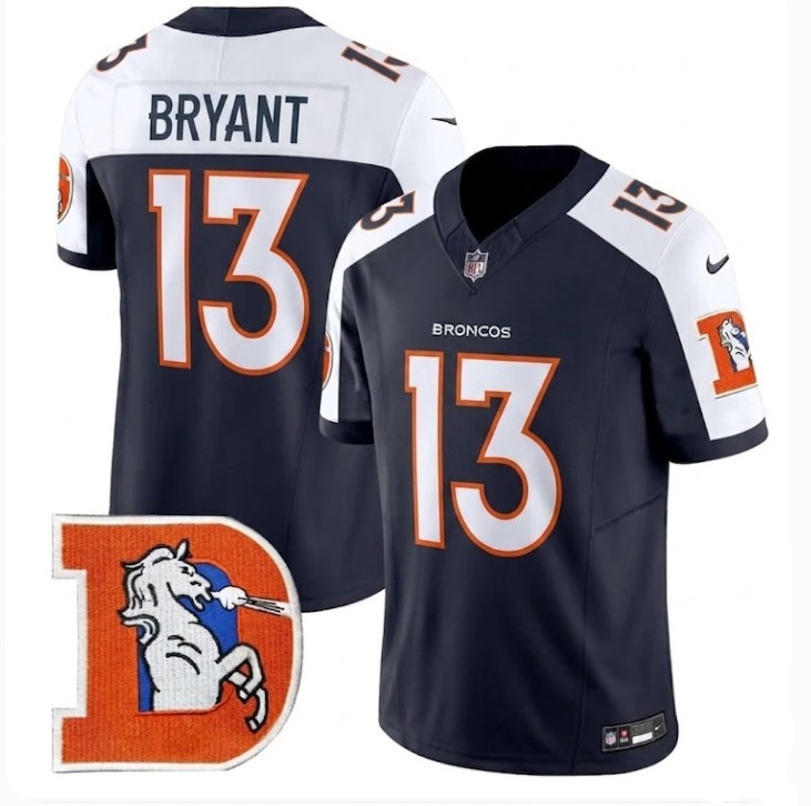 Men's Denver Broncos #13 Pat Bryant Navy White 2026 Vapor Limited Football Stitched Jersey