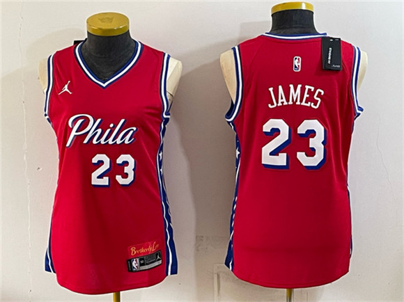 Women's San Antonio Spurs #23 LeBron James Red 2026 Statement Edition Stitched Basketball Jersey(Run Small)