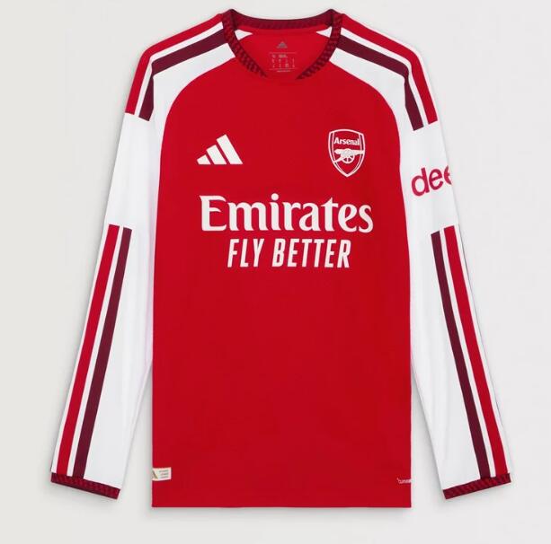 Men's Arsenal 2026-27 Home Red Long Sleeve Soccer AAA Jersey