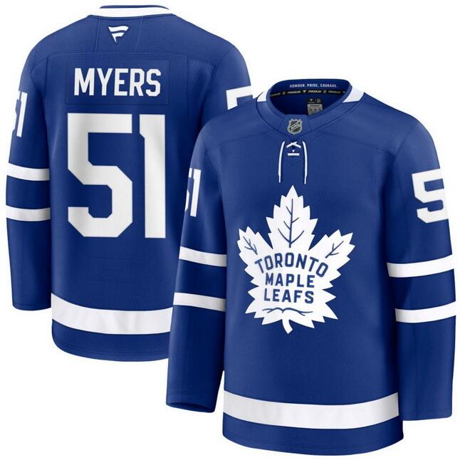 Men's Toronto Maple Leafs #51 Philippe Myers Home Blue Premium Stitched Hockey Fanatics Jersey