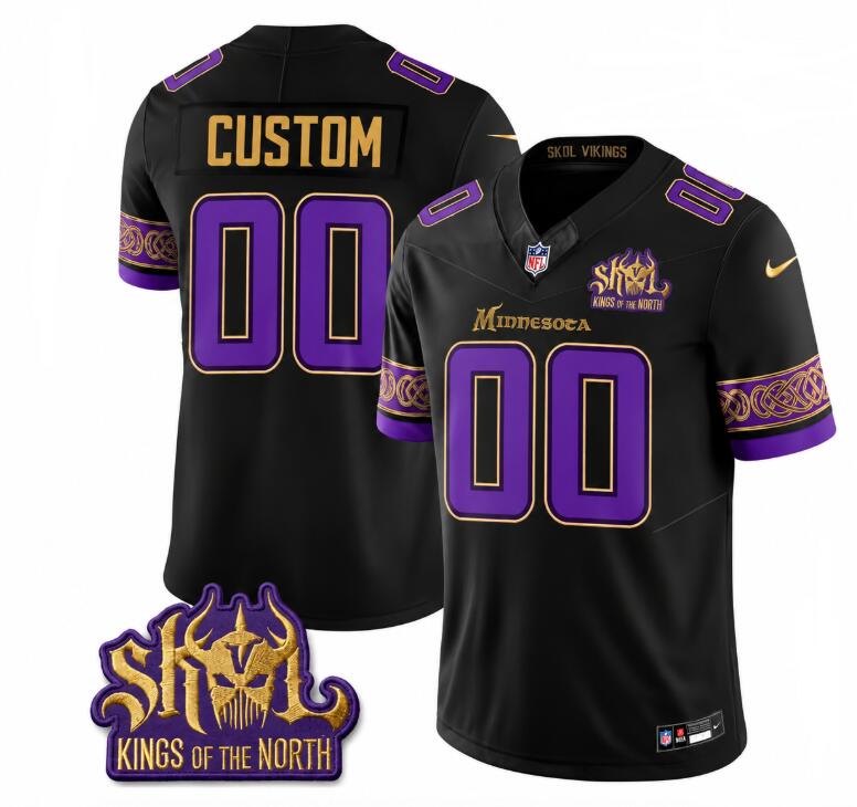 Custom Minnesota Vikings Fangear Warr Skol Patch Limited Vapor Stitched -Valkyrie Jersey