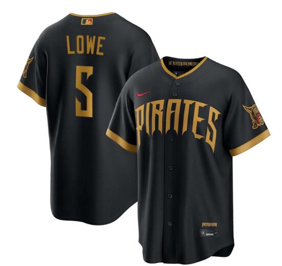 Men's Brandon Lowe Pittsburgh Pirates #5 Black 2026 City Connect Stadium Jersey