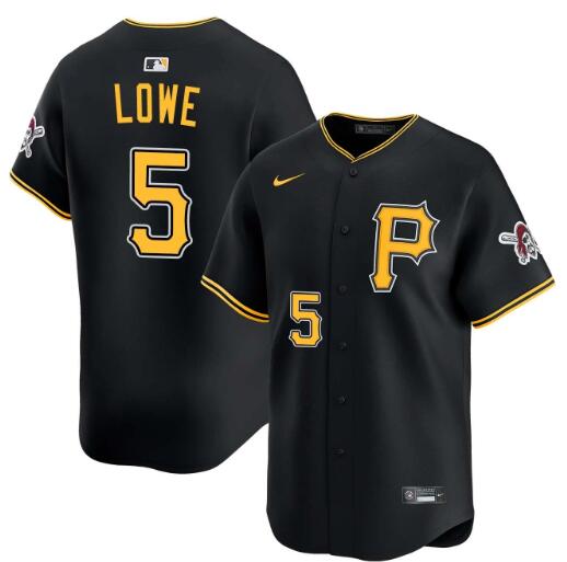 Men's Brandon Lowe Pittsburgh Pirates #5 Black Alternate Limited Stitched Jersey