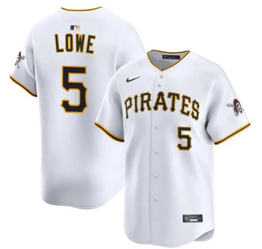 Men's Brandon Lowe Pittsburgh Pirates #5 Home White Stitched Limited Jersey