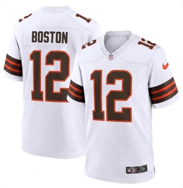 Men's Cleveland Browns #12 Denzel Boston Game White 1946 Collection Alternate Jersey