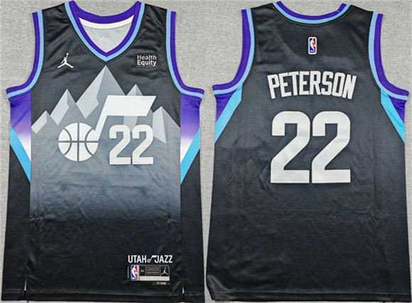 Men's Utah Jazz #22 Darryn Peterson Black 2026 Draft Statement Edition Stitched Basketball Jersey