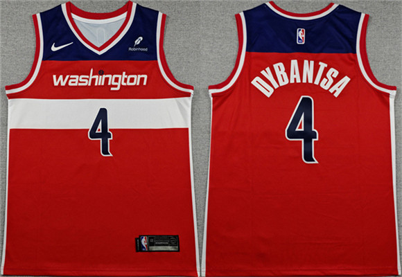 Men's Washington Wizards #4 AJ Dybantsa Red 2026 Draft Icon Edition Stitched Jersey