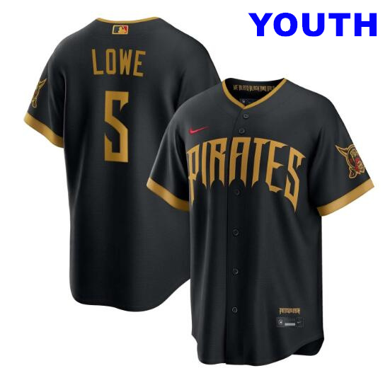 Youth Brandon Lowe Pittsburgh Pirates #5 Black 2026 City Connect Stadium Jersey