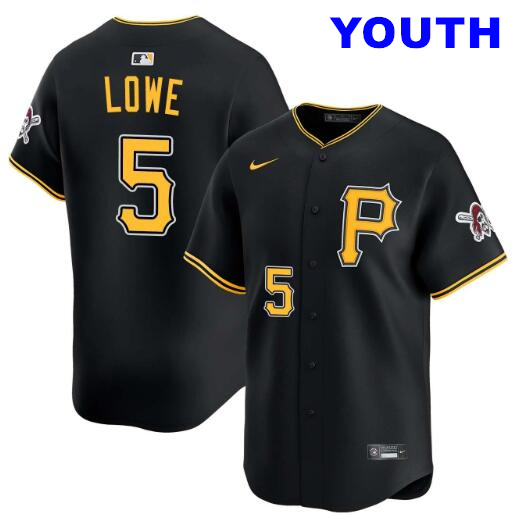 Youth Brandon Lowe Pittsburgh Pirates #5 Black Alternate Limited Stitched Jersey