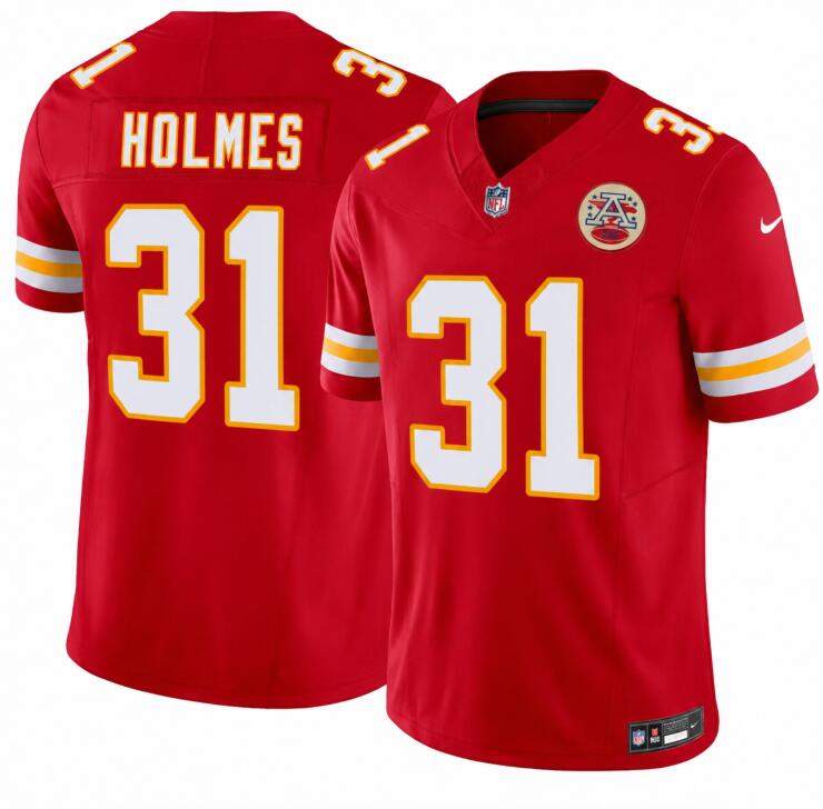 Men’s Kansas City Chiefs #31 Priest Holmes Red 2026 Draft F.U.S.E. Vapor Untouchable Limited Football Stitched Jersey
