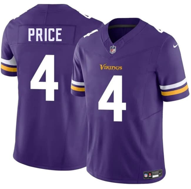 Men's Minnesota Vikings #4 Myles Price Purple 2026 F.U.S.E. Vapor Untouchable Limited Football Stitched Jersey