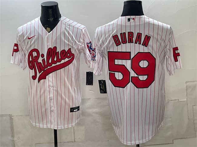 Men's Philadelphia Phillies #59 Jhoan Duran White 2026 Field of Dreams Stadium Stitched Baseball Jersey