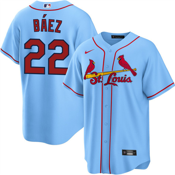Men's St. Louis Cardinals #22 Joshua Báez Blue Cool Base Stitched Baseball Jersey