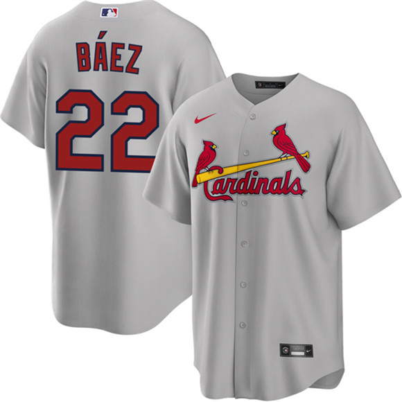 Men's St. Louis Cardinals #22 Joshua Báez Gray Cool Base Stitched Baseball Jersey