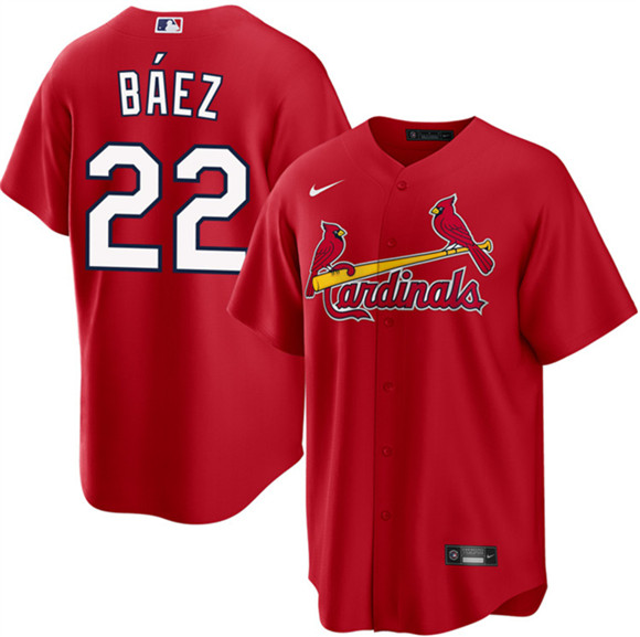 Men's St. Louis Cardinals #22 Joshua Báez Red Cool Base Stitched Baseball Jersey