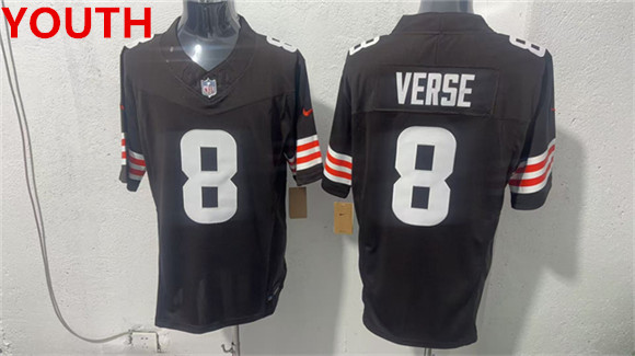 Youth Cleveland Browns #8 Jared Verse Brown 2026 Vapor Limited Football Stitched Jersey