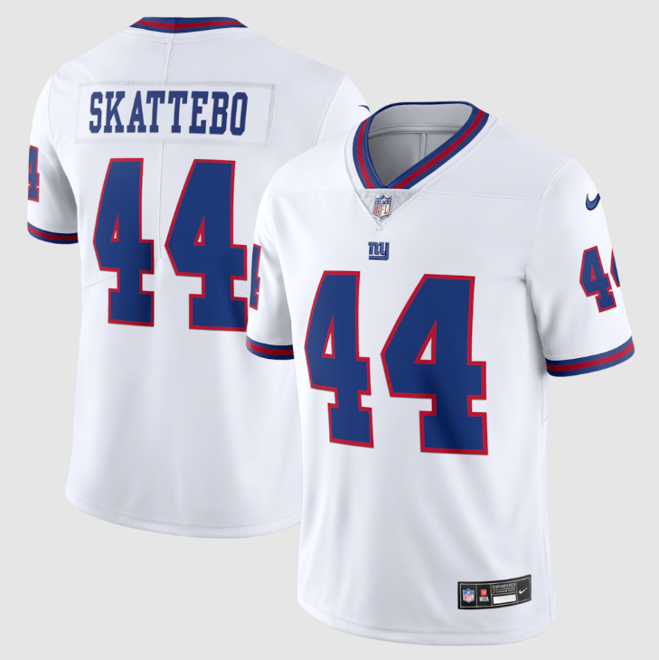 Men's Cam Skattebo New York Giants #44 Nike Vintage White Vapor Untouchable Stitched Limited White Jersey