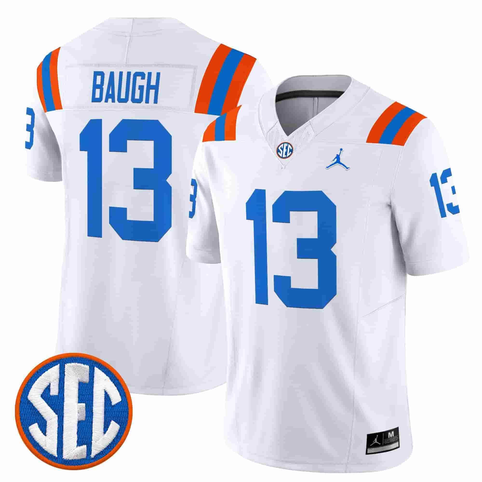 Men's Florida Gators #13 Jadan Baugh White ‘1960s Throwback’ F.U.S.E. Vapor Limited Stitched Jersey