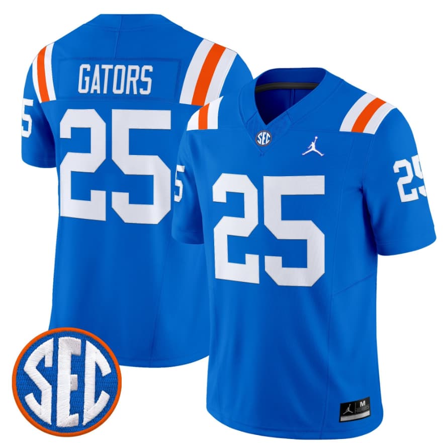Men's Florida Gators #25 Gators Royal ‘1960s Throwback’ F.U.S.E. Vapor Limited Stitched Jersey