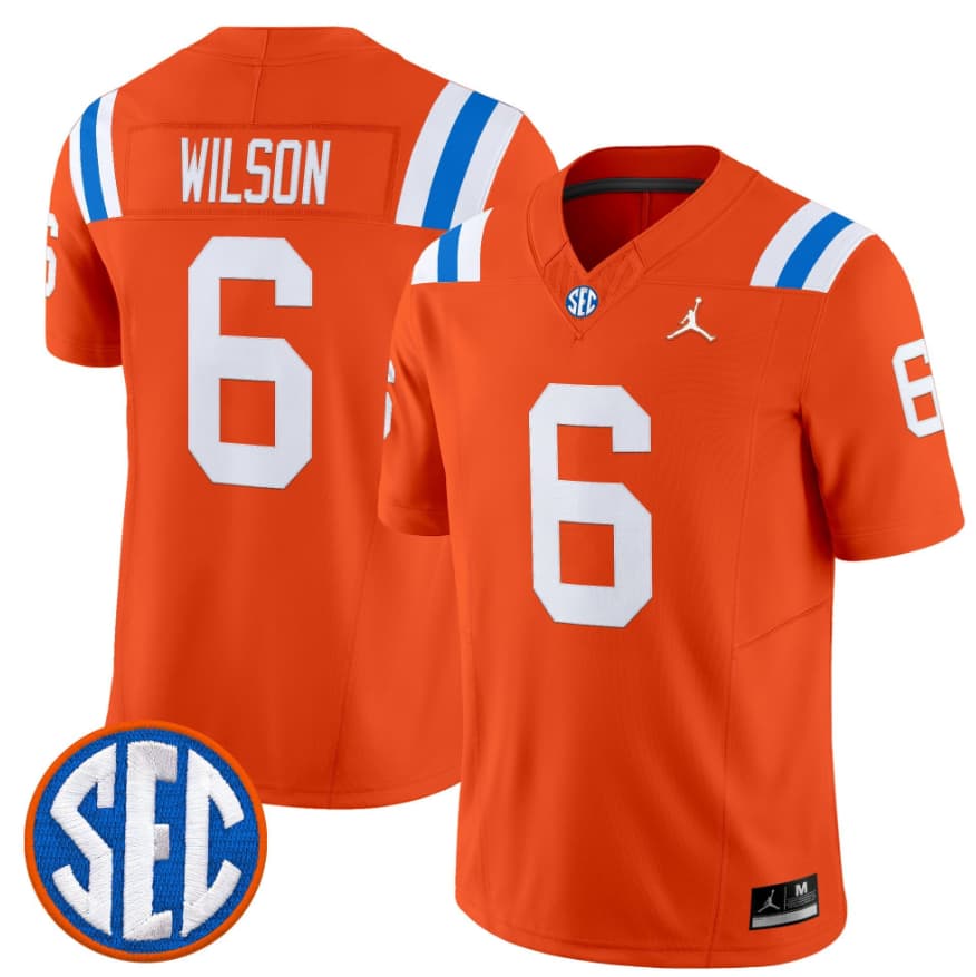 Men's Florida Gators #6 Dallas Wilson Orange ‘1960s Throwback’ F.U.S.E. Vapor Limited Stitched Jersey