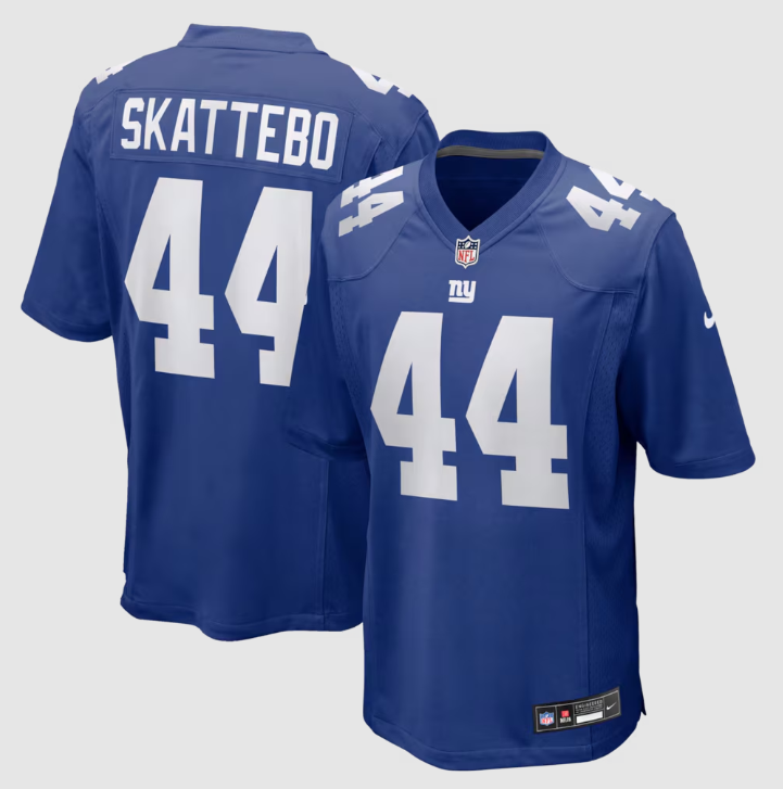 Men's New York Giants #44 Cam Skattebo Nike Royal Blue Team Game Player Jersey