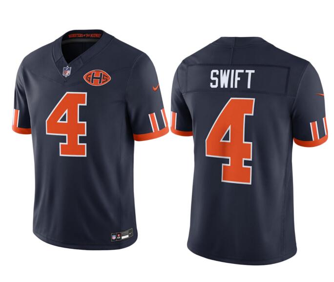 Men's Chicago Bears #4 D'Andre Swift Rivalries Collection Nike NFL Limited Jersey
