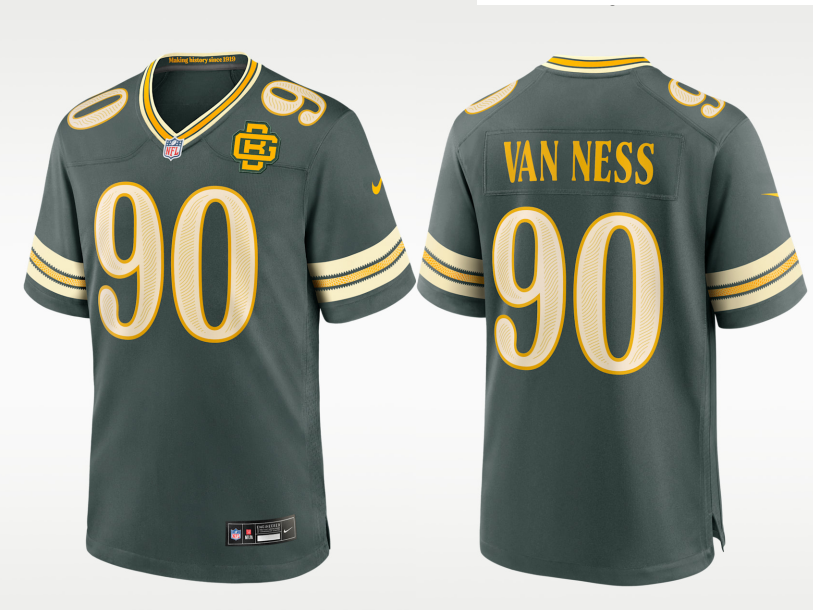 Men's Green Bay Packers #90 Lukas Van Ness Rivalries Collection Nike NFL Limited Jersey