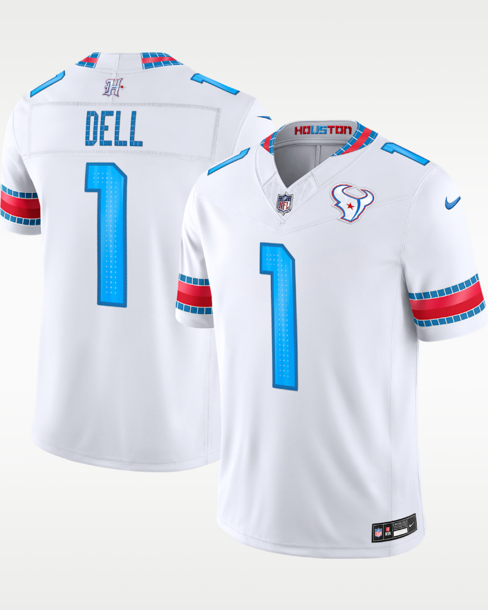 Men's Houston Texans #1 Tank Dell Rivalries Collection Nike NFL Limited Jersey