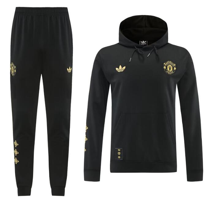 Manchester United 2026-27 Tracksuits Black Training Hoodie Sweatshirt and Pants