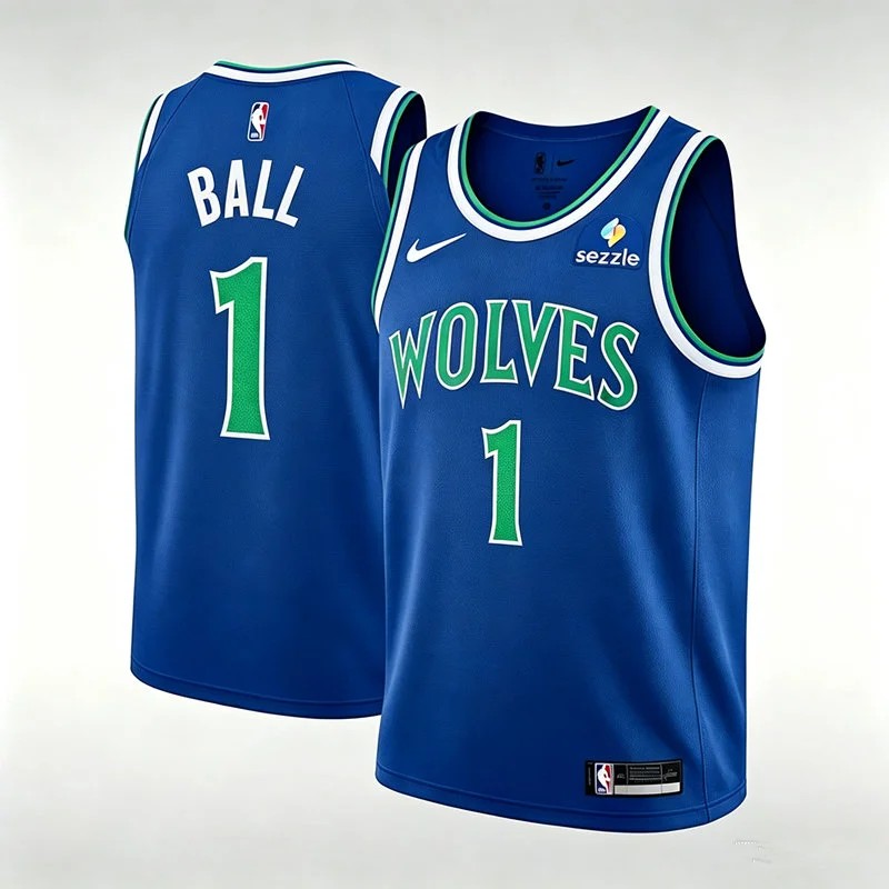 Mens Minnesota Timberwolves #1 LaMelo Ball 2026 Blue Icon Edition Swingman Jersey