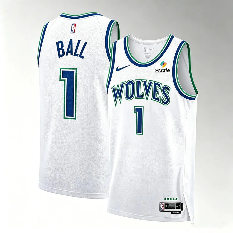 Mens Minnesota Timberwolves #1 LaMelo Ball 2026-27 White Association Edition Swingman Jersey