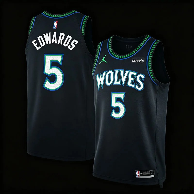 Mens Minnesota Timberwolves #5 Anthony Edwards 2026-27 Black Statement Classic Reimagined Jersey
