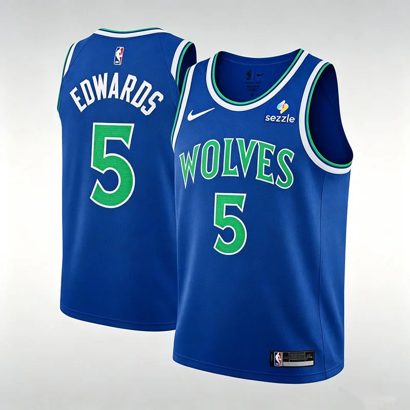 Mens Minnesota Timberwolves #5 Anthony Edwards 2026-27 Blue Icon Edition Swingman Jersey