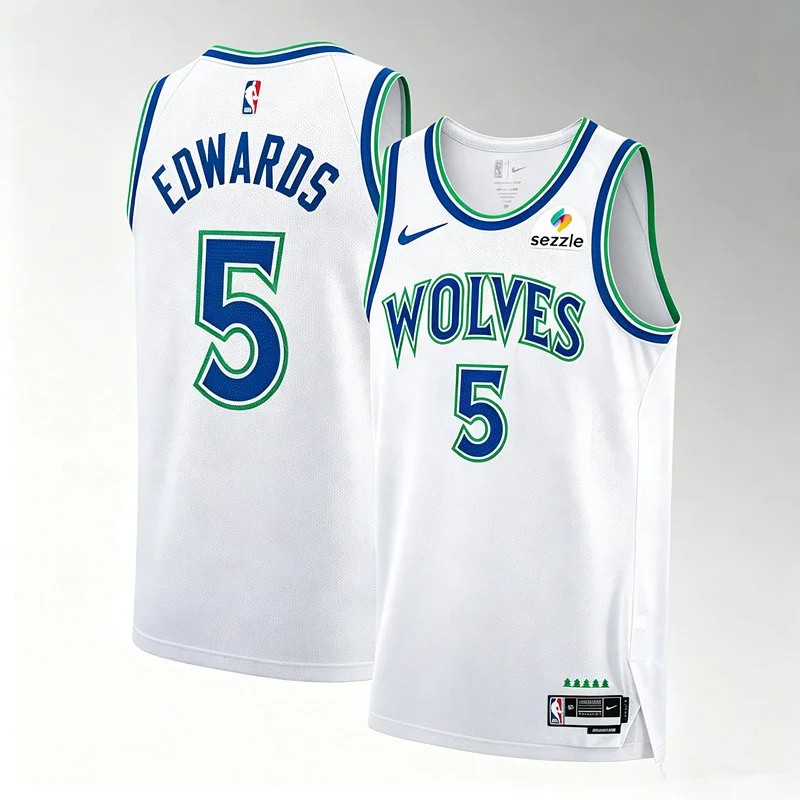 Mens Minnesota Timberwolves #5 Anthony Edwards 2026-27 White Association Edition Swingman Jersey