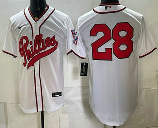 Men's Philadelphia Phillies #28 Alec Bohm White 2026 Field of Dreams Stadium Stitched Jersey
