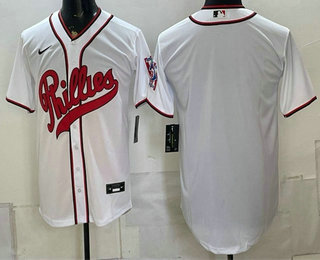 Men's Philadelphia Phillies Blank White 2026 Field of Dreams Stadium Stitched Jersey