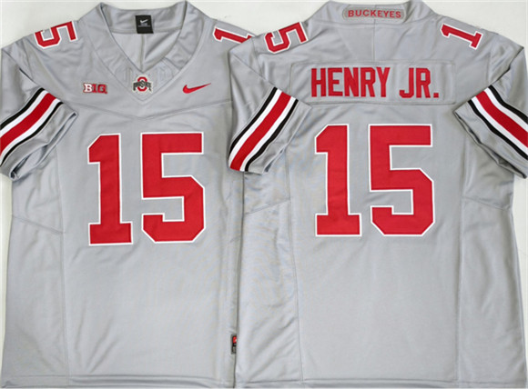 Men's Ohio State Buckeyes #15 Chris Henry Jr Gray 2025 F.U.S.E. Limited Stitched Jersey