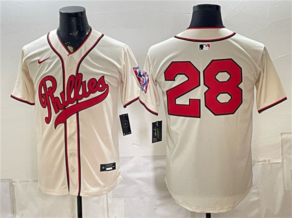 Men's Philadelphia Phillies #28 Alec Bohm Cream 2026 Field of Dreams Stadium Stitched Baseball Jersey
