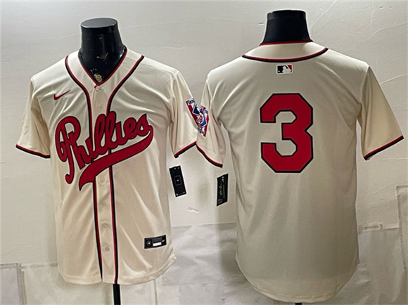 Men's Philadelphia Phillies #3 Bryce Harper Cream 2026 Field of Dreams Stadium Stitched Baseball Jersey