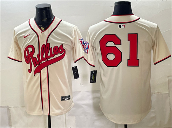 Men's Philadelphia Phillies #61 Cristopher Sánchez Cream 2026 Field of Dreams Stadium Stitched Baseball Jersey