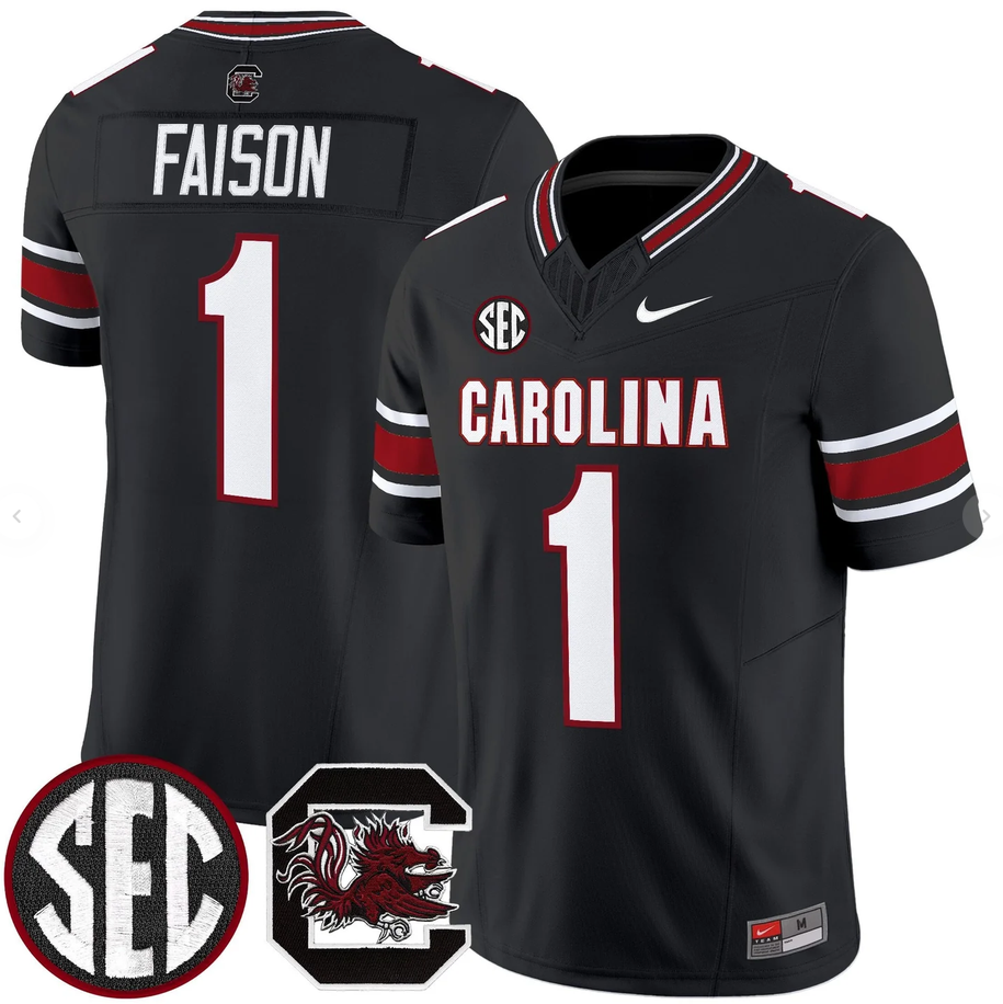 Men's South Carolina Fighting Gamecocks #1 Rahsul Falson Black 2026 F.U.S.E. Stitched Nike Jersey