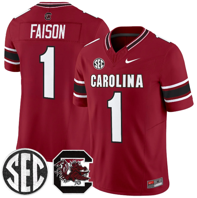 Men's South Carolina Fighting Gamecocks #1 Rahsul Falson Garnet 2026 F.U.S.E. Stitched Nike Jersey
