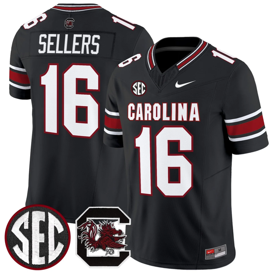 Men's South Carolina Fighting Gamecocks #16 LaNorris Sellers Black 2026 F.U.S.E. Stitched Nike Jersey