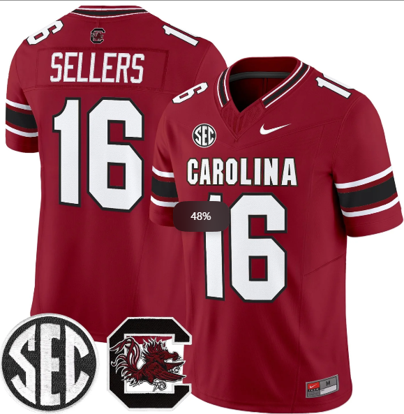 Men's South Carolina Fighting Gamecocks #16 LaNorris Sellers Garnet 2026 F.U.S.E. Stitched Nike Jersey
