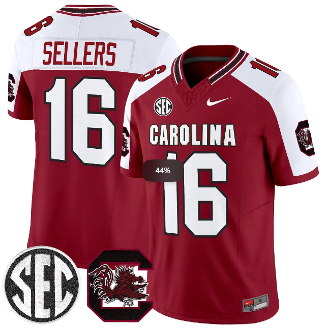 Men's South Carolina Fighting Gamecocks #16 LaNorris Sellers Garnet White 2026 F.U.S.E. Stitched Nike Jersey