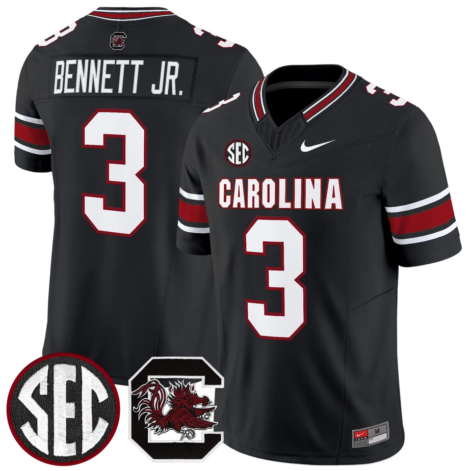 Men's South Carolina Fighting Gamecocks #3 Mazeo Bennett Jr.Black 2026 F.U.S.E. Stitched Nike Jersey