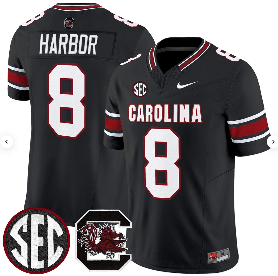 Men's South Carolina Fighting Gamecocks #8 Nyck Harbor Black 2026 F.U.S.E. Stitched Nike Jersey